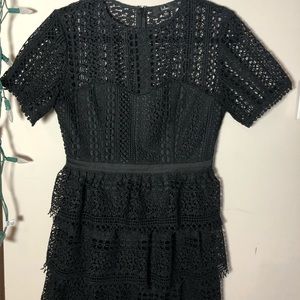 NWOT Lulus black lace dress